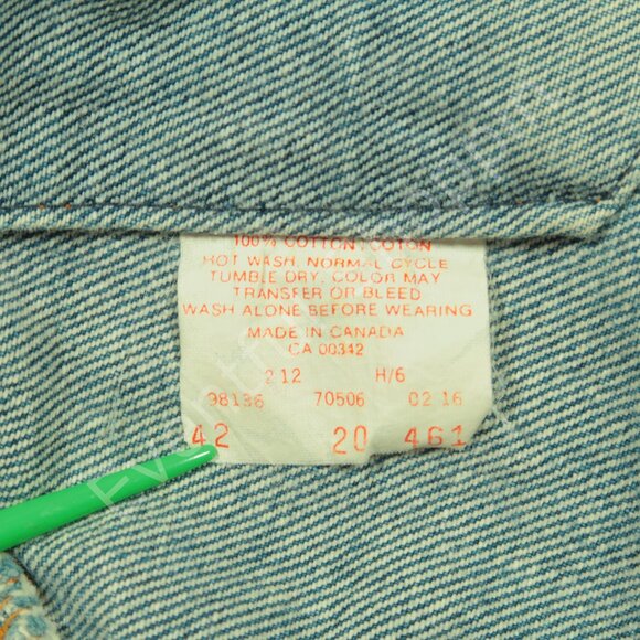 Vintage Levis Jacket Mens 42 M Blue Type 3 Denim Painted 1980s Made In Canada - Picture 13 of 14